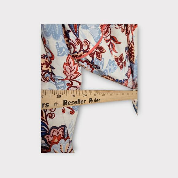 Evereve Womens Penny Floral Print Linen Blend Kimono M/L Lightweight Layer - Picture 7 of 9